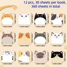 240/360pcs Pieces Of Sticky Notes With Cute Animal Themes Are Suitable For Daily Office Message Scrapbook Decoration DIY Tearable And Writable Stickers And Various Animal-Shaped Sticky Notes (20/30 Pieces Each, A Total Of 12 Sets). - one-size - View 8