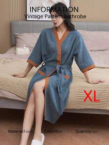 SHEIN 1件 复古图案浴袍 粉色/紫色/蓝色/绿色 纯棉纱布浴袍 纯棉纱布浴袍 夏季浴袍 吸水速干 女士浴袍 可穿戴浴巾 春夏睡衣 双层纱布 粉色/紫色/蓝色/绿色 浴室用品 家居用品 - 彩色 - 查看 25