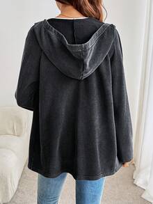 SHEIN Maternity Casual Hooded 3-In-1 Jacket For Spring And Autumn Women Winter Coat Women's Winter Coats Fall - Black - View 3