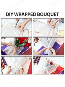 40/20/10pcs Floral Wrapping Paper, Gold Edge Korean Style Bouquet Wrapping Paper, Decorative Floral Supplies For DIY Crafts And Gift Wrapping, Wrapping Paper, Bouquet Supplies,White Tissue Paper For Gift Bags And Wrapping, Mother's Day Graduation - White - View 8