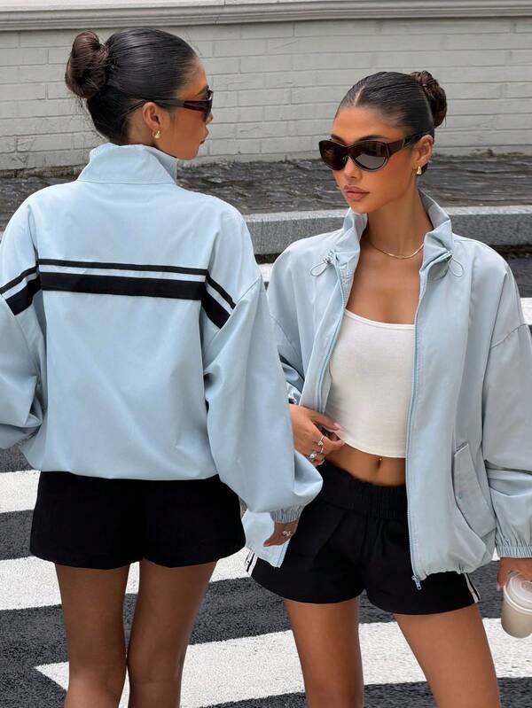 Muchica Spring/Autumn Casual Versatile Blue Jacket