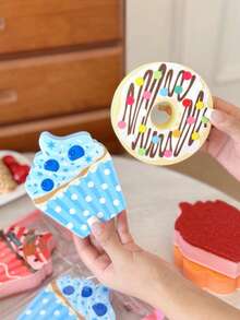 Zazumi 4Pcs/8Pcs Donut Shaped Dish Washing Sponge, Soft Porous Foam With Round Ring Silhouette, Rich Foam Generating, Water Absorbent And Fast Drying Surface Cleaner, Kitchen Scrub Pad For Tableware Pot Pan Daily Cleaning Tasks - multicolor - View 13