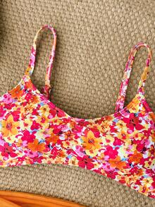 SHEIN Tween Girls Vacation Style Casual Bikini Set - Multicolor - View 2