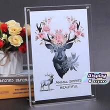 Acrylic Photo Frame 5"/6"/7"/8/ 10"/ A4Certificate Camp Poster Display Stand Rectangle PaperFrame Desktop Decor Gifts Birthday Graduation - transparent - View 1