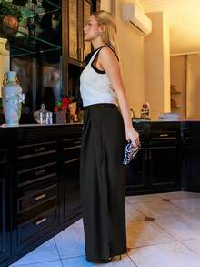 Bela Noronha Women's Summer Vintage Back To School Casual Hippie Street Oversized Black Cargo Pants - Black - View 5