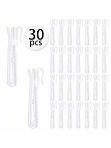 20/30/50/100PCS White Plastic Adjustable Pleated Curtain Hook Clips With Clamps For Drapes Door Curtains Shower Curtains Rustproof Durable Lightweight Easy Install Multipurpose Home Bathroom Window Decor Accessories - multicolor - View 6