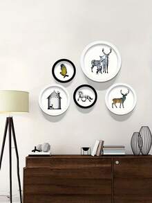 1PC Round Wooden Scandinavian Style Wall Mounted Handmade Decorative Picture Photo Frame For Home Office Wall Art Display Valentine Easter Mother Day Birthday Graduation Gift - multicolor - View 7