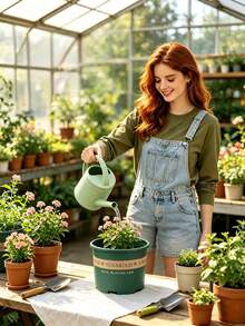 8 Buah Pot Bunga Desain Tong Vintage – Pot Plastik Tebal Besar untuk Tanaman Dalam dan Luar Ruangan, Dekorasi Taman Cokelat Rustic, Wadah Rumah & Teras Tahan Lama dan Kuat - Beraneka warna - View 7