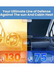 Portable Universal Car Windscreen Sunshade – Interior Heat-Insulating Windscreen Cover, Summer Car Windscreen Sunshade, UV-Protective And Heat-Insulating Sunshade - Car Sunshade - View 4