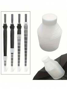 1pc Waterproof Plastic Umbrella Cover, Telescopic Umbrella Sleeve With Drip Protector, Transparent,Waterproof And Durable, Easy To Store,Suitable For Travel And Outdoor Use, Travel Hiking Essentials, Portable Tools, Summer Essentials, Summer Portable - White - View 3
