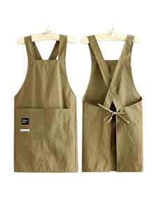 Cross-Back Kitchen Apron With Pockets, Adjustable Water-Resistant Apron For Cooking, Baking, Gardening & Work, Unisex Chef Apron - Multicolor - View 5