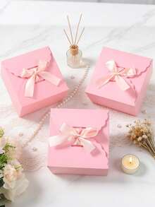 10 Elegant Bow Gift Boxes, Birthday Party Gift Boxes, Wedding Gift Boxes, Bridal Shower Wedding Guest Gifts, Theme Party Desktop Decoration, Holiday Home Party Kitchen Packaging Supplies, Birthday Gifts, Graduation Ceremony - multicolor - View 5