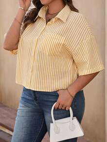 EMERY ROSE Women's Casual Linen Short Sleeve Shirt - Multicolor - View 6