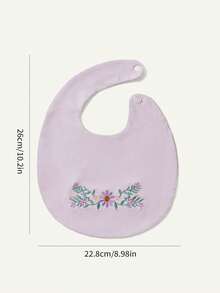SHEIN 5件組新生兒嬰兒刺繡花卉口水巾，男女嬰兒防吐奶巾，嬰兒禮物 - 粉黃 - 查看 5