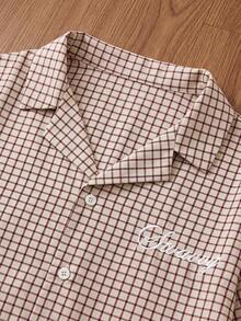 SWAVVY Men's 2 In 1 Plaid Long Sleeve Single-Breasted Shirt - Apricot - View 1