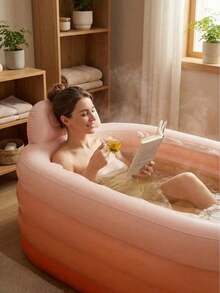 1pc Adult Portable Inflatable Bathtub With Foot Pump - Easy To Inflate And Drain, Suitable For Home Spa, Hot/Ice Bath, Foldable For Storage - Perfect Gift - A - View 4