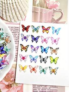 50 PCS Mini Resin 3D Multicolor Butterfly Shiny Glossy Lightweight Adhesive Charms Embellishments For Nail Art Jewelry Wedding Party Scrapbooking Card Making DIY Crafts Projects Home Decor Supplies - Multicolor - View 4