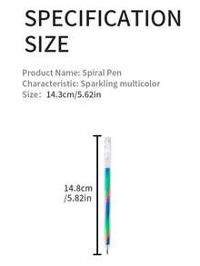 Colorful Paint Spiral Ballpoint Pens Random Color Styles, Gradient Color Hand Account Books, Dreamy Graffiti Rainbow Pens, Multi-Color In One Stroke, High-Beauty Creative Student Stationery Ballpoint Pens - Multicolor - View 5