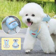 3pcs Dog Walking Set: Harness, Carrier Bag & Leash, Breathable Mesh Vest Harness With Buckle, Suitable For Small Dogs & Cats - Multicolor - View 6