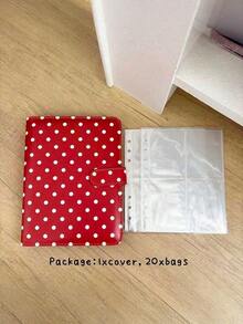 A5 Polka Dot PU Leather Photocard Binder Idol Card Collection Organizer Album - Rectangle - View 12