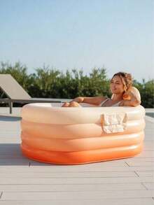 1pc Adult Portable Inflatable Bathtub With Foot Pump - Easy To Inflate And Drain, Suitable For Home Spa, Hot/Ice Bath, Foldable For Storage - Perfect Gift - A - View 6
