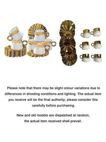 3.2oz/90ml Tea Cup Set, Coffee Cup, Espresso Cup Set, Suitable For Afternoon Tea - White gold - View 7