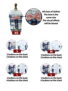 PETSIN 1pc Gentleman Groom Vacation Two Pet Dresses, Comes With Traction D-Ring Dog Dress Up, Small Dog Cat Dog Universal Clothes, Wedding Birthday Photo Casual Clothing - Blue - View 6
