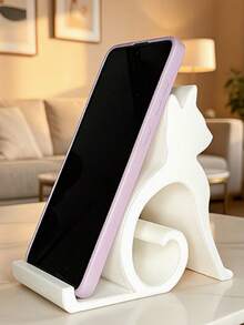 Cat-Themed Phone Holder Suitable For All Smartphones And Tablets; Perfect For Use In Bed, At The Office, Or In The Car. Features A Cute Kitten Design, Enables Hands-Free Video Calls, And Is A Must-Have For Pet Lovers-A Fun, Cat-Shaped Phone Stand. - Multicolor - View 10