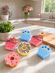 Zazumi 4Pcs/8Pcs Donut Shaped Dish Washing Sponge, Soft Porous Foam With Round Ring Silhouette, Rich Foam Generating, Water Absorbent And Fast Drying Surface Cleaner, Kitchen Scrub Pad For Tableware Pot Pan Daily Cleaning Tasks - multicolor - View 6