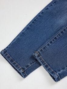 EMERY ROSE Plus Size Skinny Washed Distressed Denim Jeans - Medium Wash - View 9