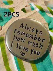 2PCS Handmade Love Token Keepsake Card With Message Always Remember How Much I Love You Romantic Anniversary Valentines Day Wedding Memorial Gift For Him Her Couple Lovers - multicolor - View 2
