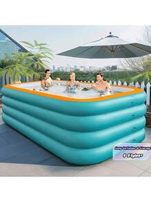 Inflatable Swimming Pool - Made Of Thick Pvc Material, Suitable For Bathing And Relaxation, Foldable, Ideal For Outdoor Garden Entertainment And Summer Parties, Durable Design - Available In Multiple Models - A - View 3