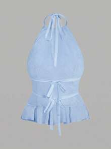 Comfortcana Women's Sexy Solid Color Ruched Backless Camisole 2-Piece Set, Summer Top - Multicolor - View 7