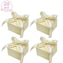 25 pièces Petites boîtes en papier à thème printanier pour bonbons et friandises avec ruban, boîtes cadeaux en papier pour biscuits, fournitures de fête pour anniversaire et mariage - multicolore - Voir 11
