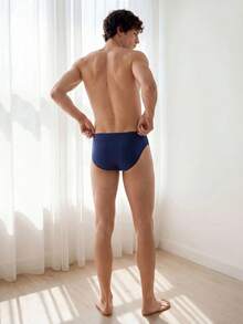 Liftille Men's Solid Color Fashion Briefs, Suitable For Summer  Casual - Navy Blue - View 5