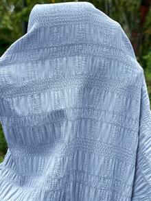 SHEIN Maternity Solid Color Nursing Function Casual Daily Wear Dress Photoshoot - Baby Blue - View 7