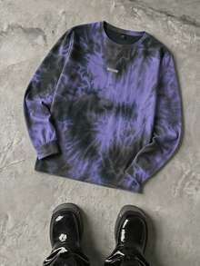 NEON BLANC Men's Purple And Black Crew Neck Casual Goth Daily Wear T-Shirt Halloween Rave Concert Autumn - Multicolor - View 7