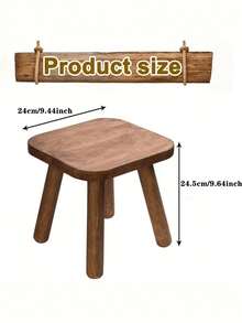 1pc Wooden Medieval Multifunctional Plant Stand Shoe Bench Step Stool 9.41 Inch (24cm)High Planter Table Flower Pot Riser Round Side End Table For Indoor Plants Modern Accent Decor Christmas Stocking Fillers Holiday Gift Ideas Must Haves - Multicolor - View 4