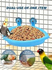 1 Stück Vogelbad für Papageienkäfig - Hängende Badewanne Vogelbad, Papageien-Badebox, Vogelkäfig-Zubehör Badebedarf, tragbare Papageien-Bade- und Fütterungsschale - A - Übersicht 7