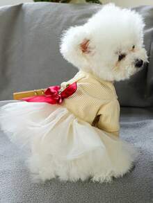 PETSIN 1pc Pet Princess Style Dress, Cat And Dog Clothing, Bow Decoration For Small Dog Clothing - Multicolor - View 12