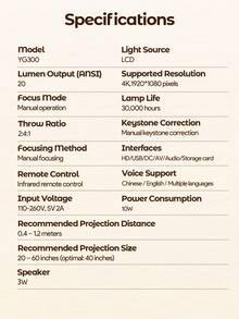 Teckwe Mini Portable 1080P LED Projector For Home Party Meeting Theater, Projector Home Cinema Review - Orange - View 9