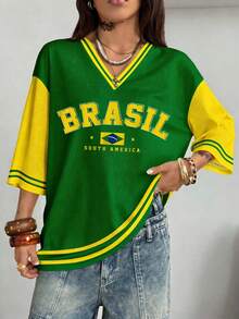 Coolane Casual Minimalist Letter & Number Graphic T-Shirt For Women, Suitable For Summer - Multicolor - View 6