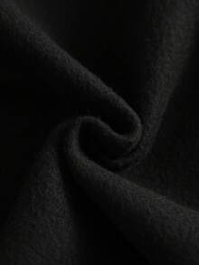 ROMWE MEN Goth 男士哥德式圖案毛絨連帽拉鍊休閒日常長袖衛衣 - 黑色 - 查看 3