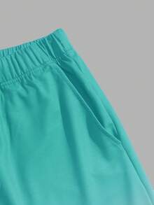 Genlund Setelan Pria 2pcs/Set: Kaos Lengan Pendek Warna Ombre dan Celana Pendek dengan Tali Serut di Pinggang, untuk Liburan - MultiWarna - View 7