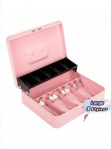1Pc, Big Size Locking Cash Box Money Tray With 2 Keys, Drawer, Lock Box For Office Business, Box, Saving Money Bank, Metal Material Lock Box, Back To School Gift, 11.8L X 9.5W X 3.5H Inches, Festival,Halloween Decor Back To School - 1PC - View 1