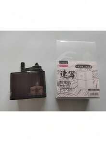 1pc Sketch Pencil Sharpener Dual Hole Manual Rotary Pencil Sharpener For Students And Teachers Back To School - Black - View 9
