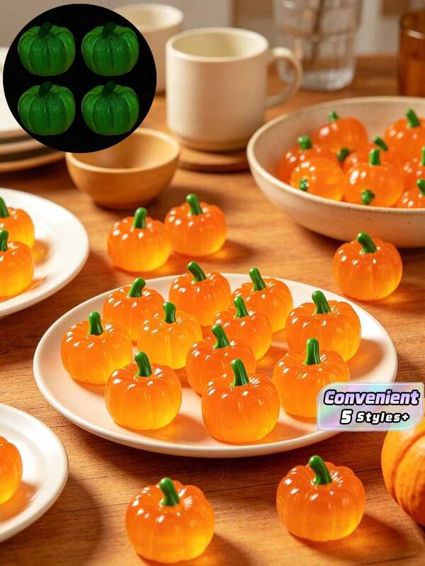 1/10/20/100/200 PCS Small Size Foam Realistic Vivid Sturdy Lightweight Tabletop Scatter Micro Landscape Orange Pumpkin Ornaments For Autumn Fall Thanksgiving Halloween Party DIY Crafts Home Decor Supplies