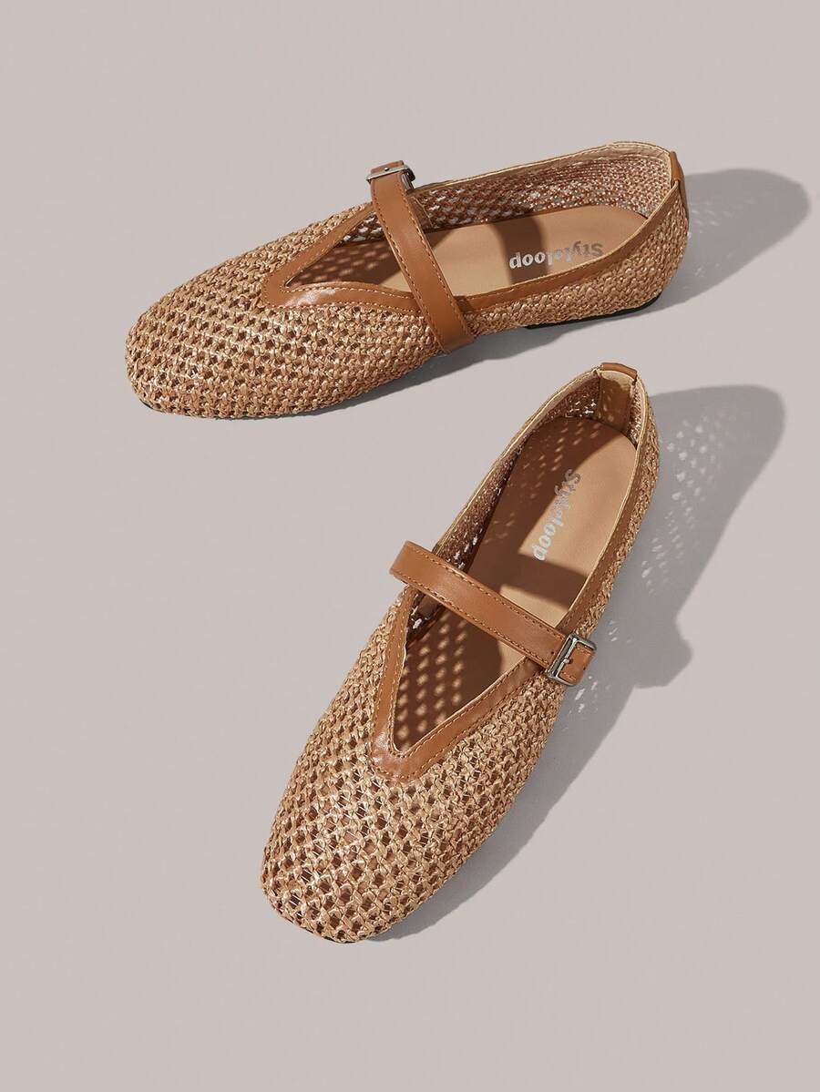 Styleloop Ladies, Willow Nails, Buckles, Flat Shoes. - Brown - View 1