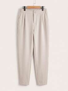 Tween Boy Solid Color Casual Versatile Daily Wear Long Pants - Apricot - View 1
