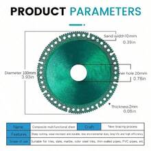 100mm Multi-Purpose Cutting Disc, For Cutting Steel Sheet, Metal, Tiles, Marble, PVC Pipe, Fit For Angle Grinder,Tool Accessories - multicolor - View 5